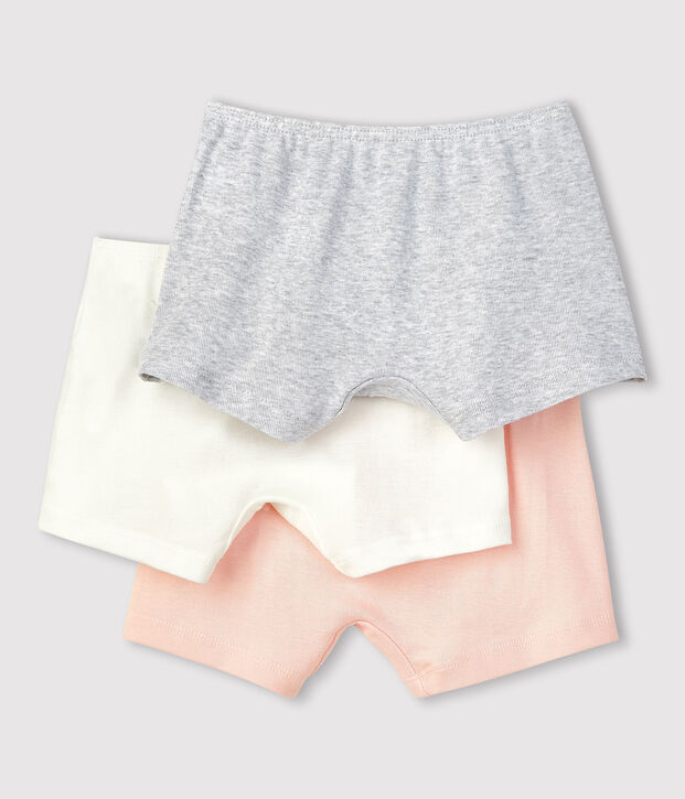 Confezione da 3 culotte bambina in cotone biologico multicolore