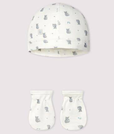 Cofanetto Neonato nascita completo + cappellino + muffole + borsa