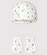 Confezione con cappellino nascita e muffole neonato a coste