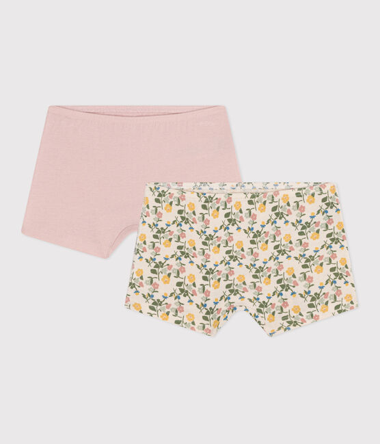 Confezione di 2 shorty a fiori in cotone bambino variante 1