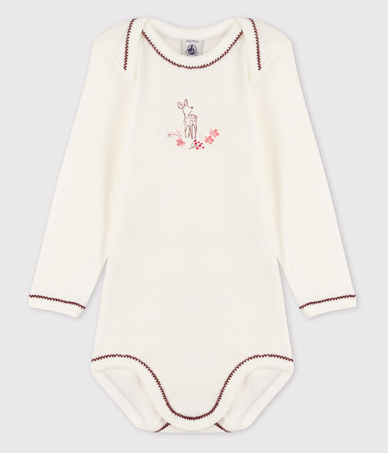 Body manica lunga bebè femmina bianco MARSHMALLOW/bianco OGRE