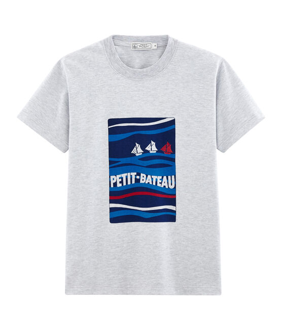 T-shirt unisex fantasia cartolina postale grigio POUSSIERE CHINE