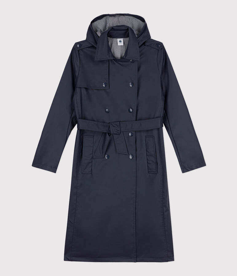 Trench con cappuccio donna blu SMOKING