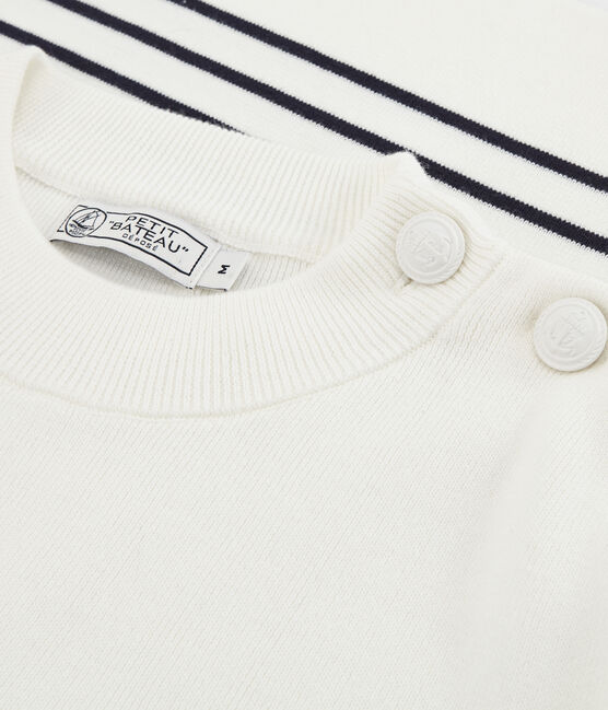Pull marinaro uomo bianco MARSHMALLOW/blu SMOKING