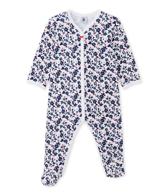 Tutina bebè bambina stampata bianco ECUME/bianco MULTICO