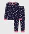 Pigiama bambino con gamba molto aderente in cotone con stelle stampate blu SOIR/ MARSHMALLOW