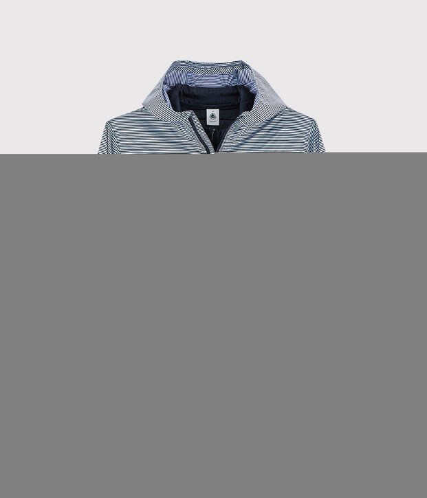 Giacca a vento 3 in 1 riciclata Donna blu/bianco