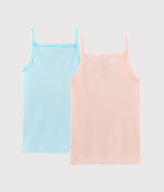 Duo canottiere con spalline bambina multicolore