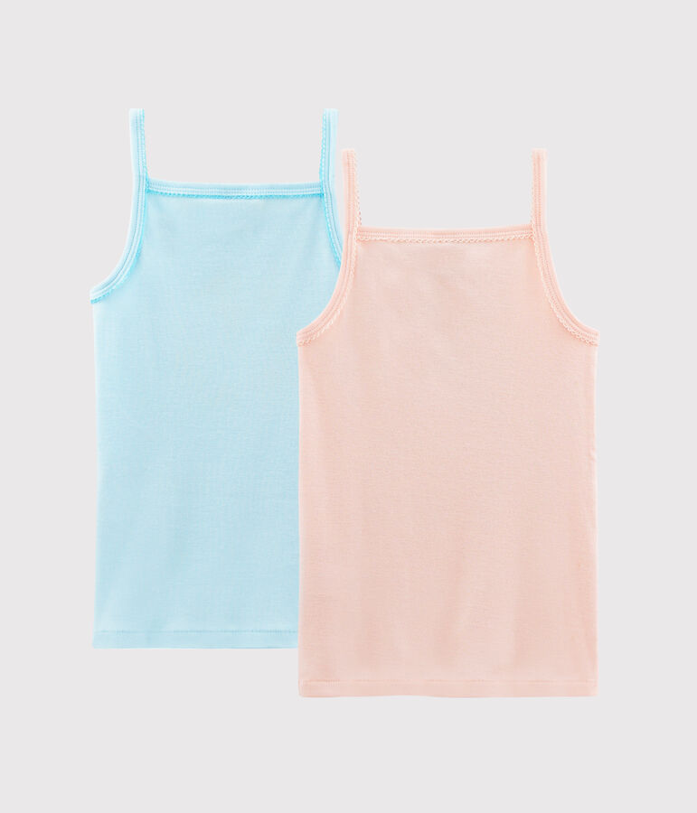 Duo canottiere con spalline bambina multicolore