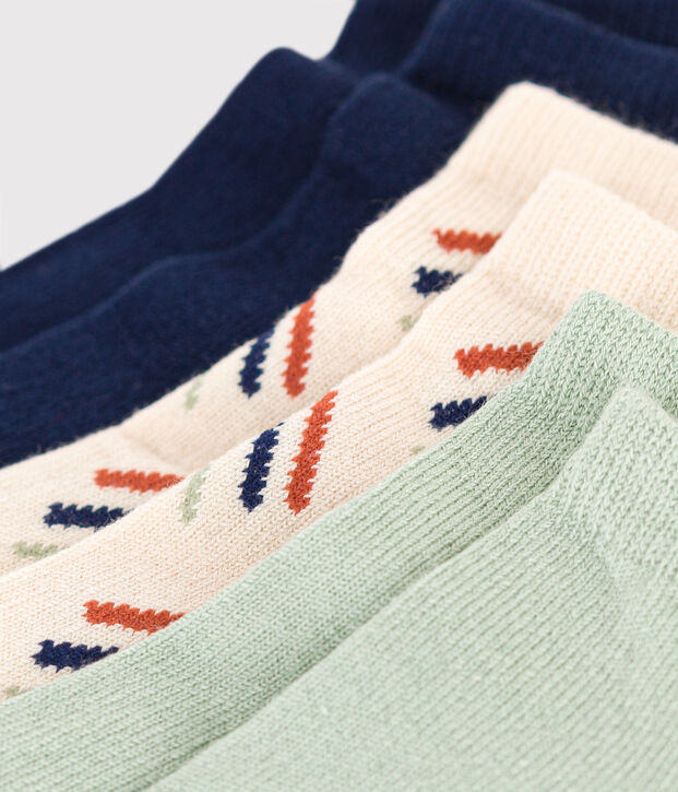 3 paia di calzini in cotone stampato bambino multicolore