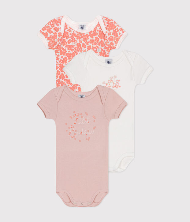 Confezione da 3 body beb&egrave; a maniche corte in cotone multicolore