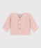 Cardigan bebè in tricot in cotone a punto legaccio rosa SALINE