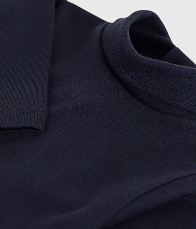 Body manica lunga e collo alto beb&egrave; in cotone blu