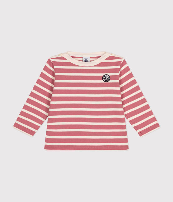 Maglia a righe in cotone spesso neonato rosa ROSEWOOD/ AVALANCHE