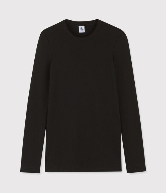 T-shirt girocollo iconica in cotone Donna nero NOIR