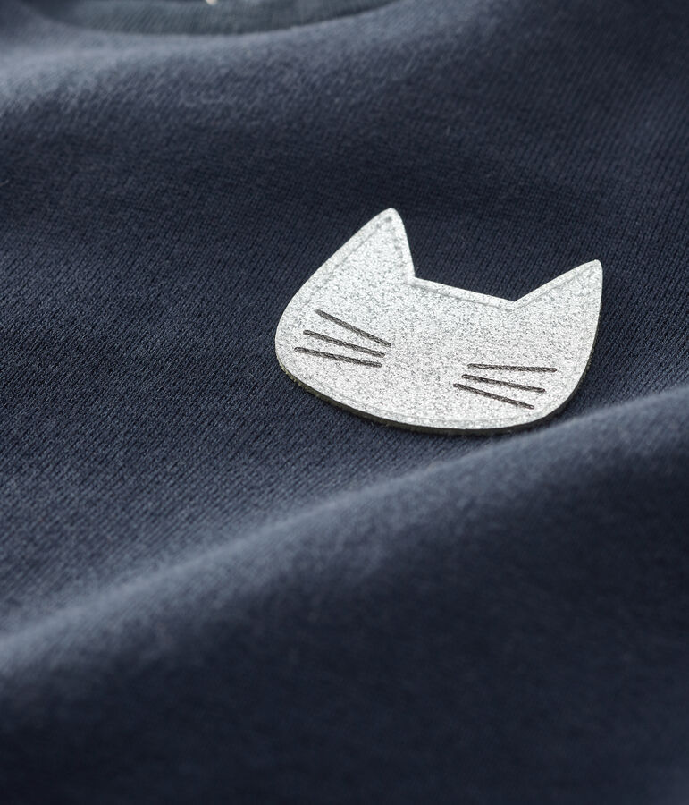 Abito a maniche lunghe da beb&egrave; femmina blu SMOKING/bianco MARSHMALLOW