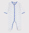 Tutina pigiama in cotone jaquard bianco MARSHMALLOW/blu PERSE