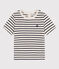 T-shirt a maniche corte bebè in cotone a righe beige MONTELIMAR/blu SMOKING