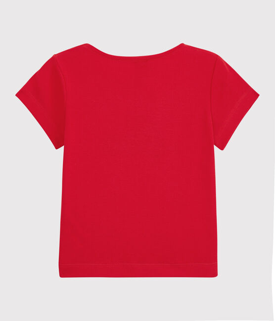 T-shirt a maniche corte in cotone bio bambina rosso PEPS