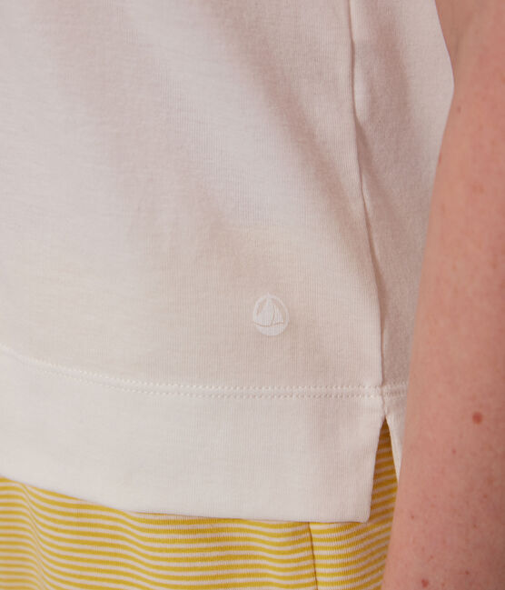 Pigiama corto Petit Bateau X Snoopy donna in cotone bianco MARSHMALLOW/bianco MULTICO