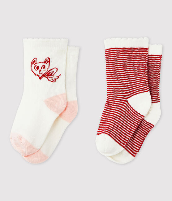 Confezione da 2 paia di calzini con motivi bebè femmina variante 2