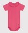 Body a maniche corte in cotone tinta unita neonato rosa PEONIA