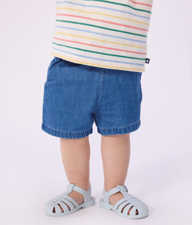 Shorts in denim leggero per beb&egrave; blu