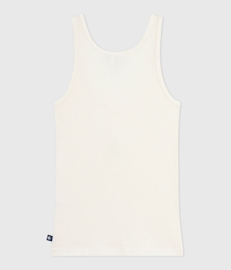 Canotta in misto lana e cotone leggero donna ecru