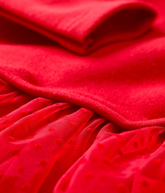 Abito in molleton e tulle bebè. rosso TERKUIT