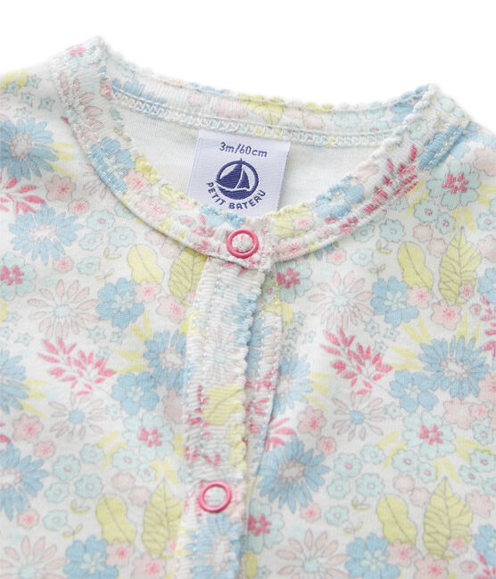 Cardigan per bebè femmina stampato bianco ECUME/bianco MULTICO
