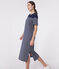 Abito lungo da donna in cotone a righe blu SMOKING/bianco MARSHMALLOW