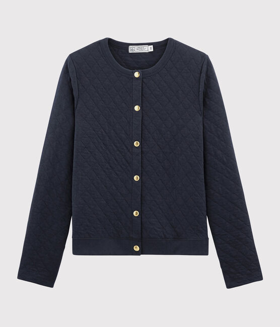 Cardigan in tubique trapuntato Donna blu SMOKING