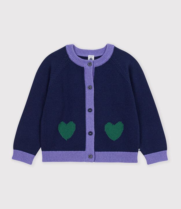 Cardigan in misto lana e cotone tinta unita bambina SOIR