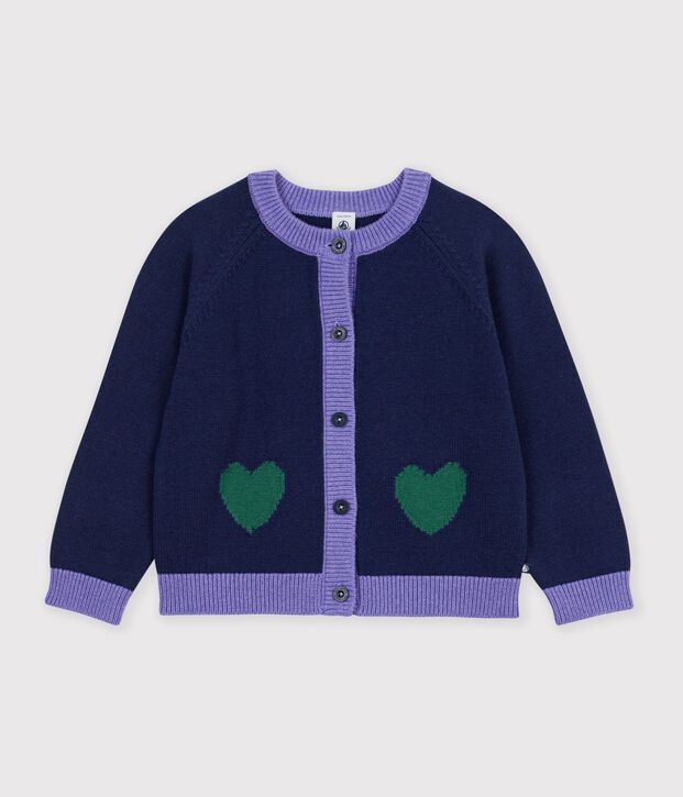 Cardigan in misto lana e cotone tinta unita bambina SOIR