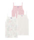 Trio di canottiere con spalline bambina