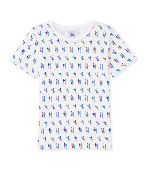 T-shirt bambino con stampe bianco ECUME/blu SOURCE
