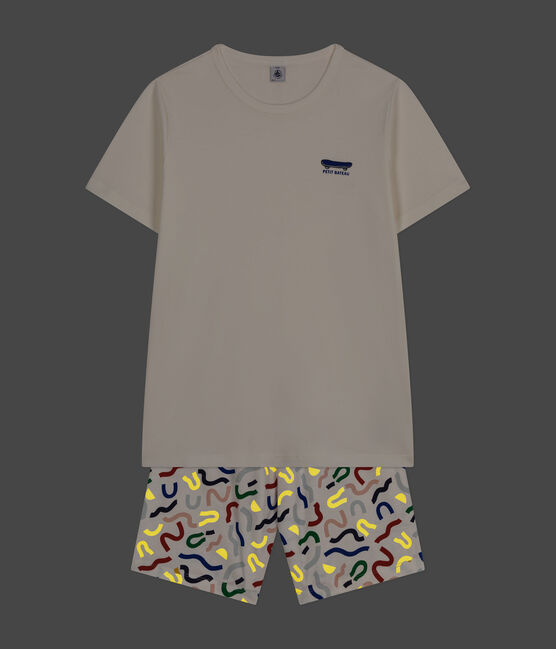 Pigiama short in cotone junior bianco MARSHMALLOW/bianco MULTICO