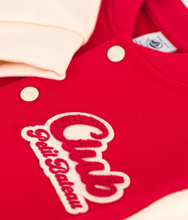 Teddy bambino in tessuto felpato rosso/ecru