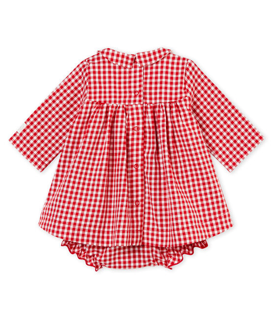 Abito ML e culotte bloomer vichy rosso TERKUIT/bianco MARSHMALLOW