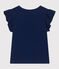 T-shirt in jersey fiammato bambina blu MEDIEVAL