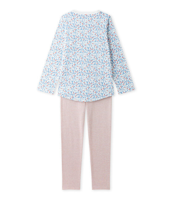 Pigiama per bambina stampato con fantasia floreale bianco LAIT/bianco MULTICO