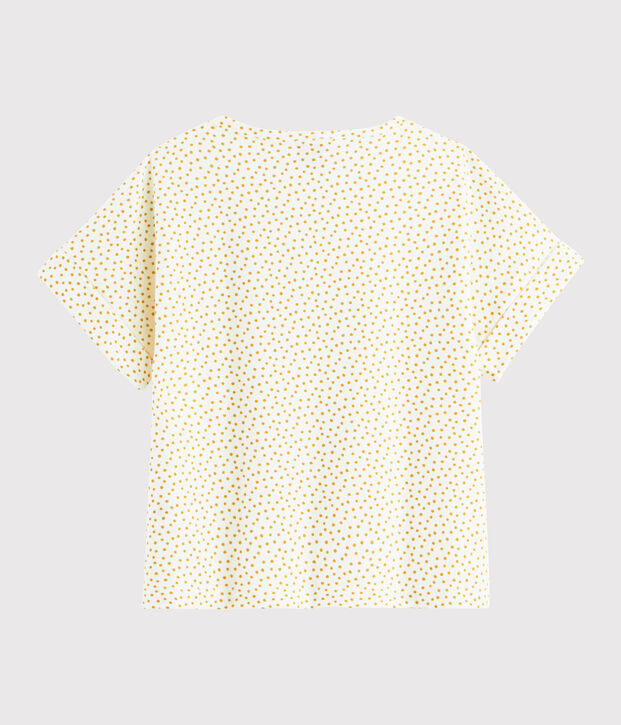 T-shirt con stampa bambina bianco/giallo