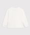 T-shirt a maniche lunghe in cotone tinta unita bambino bianco
