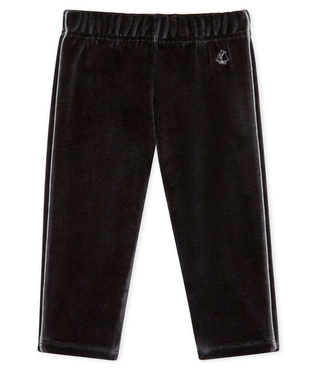 Pantalone beb&egrave; maschio in maglia di velluto nero
