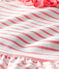 Abito rigato con colletto rotondo arricciato bebè femmina bianco MARSHMALLOW/rosa CUPCAKE
