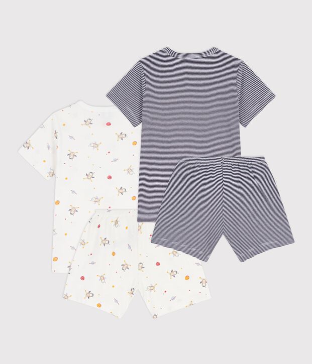 Set di pigiami corti in cotone fantasia bambino multicolore
