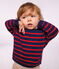 Maglione in stile marinaro in misto lana e cotone a righe neonato blu/rosso