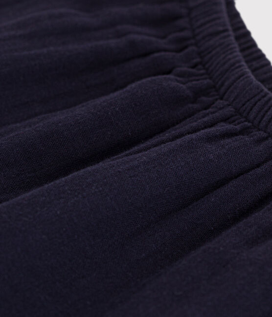 Pantaloni bebè in garza di cotone blu SMOKING