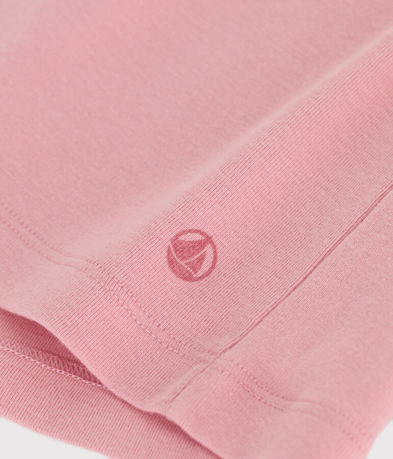 T-shirt a maniche corte in cotone tinta unita bambina rosa