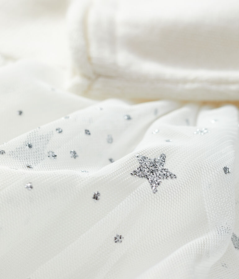 Abito in tricot beb&egrave;. bianco/grigio